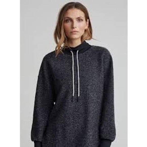 Varley Women's Sz L Sullivan Charcoal Gray Marl Knit Pullover Sweatshirt - Picture 1 of 9